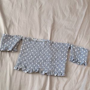 Polka dot off the shoulder top